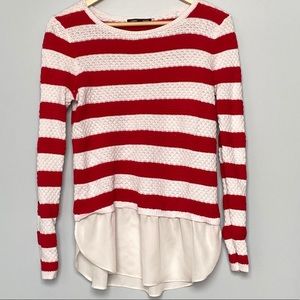 "Where's Waldo" red and white striped sweater M